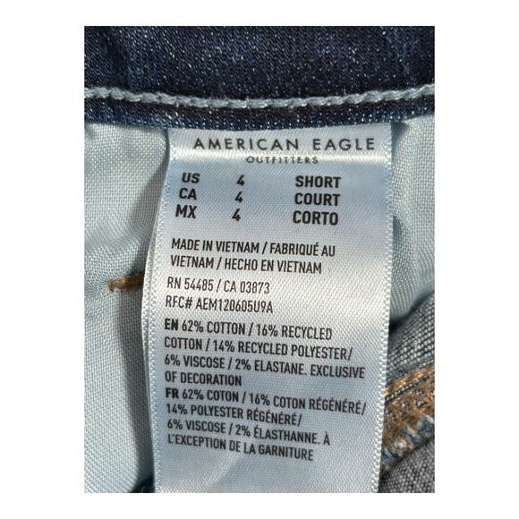 American Eagle Jeans Womens Size 4 Short Curvy High Rise Skinny Kick Dark Wash - Picture 7 of 13